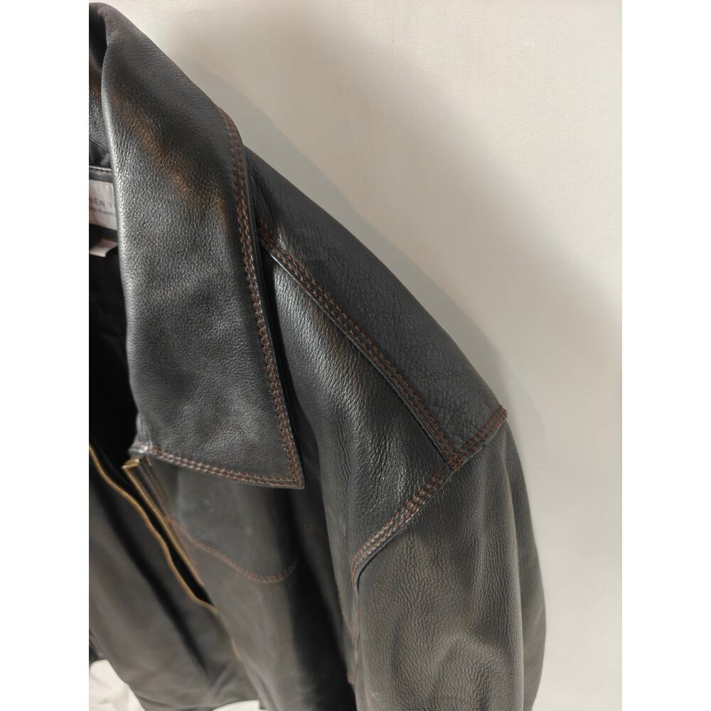 Mens Marc New York Leather Jacket Black 4XLT - Picture 8 of 11